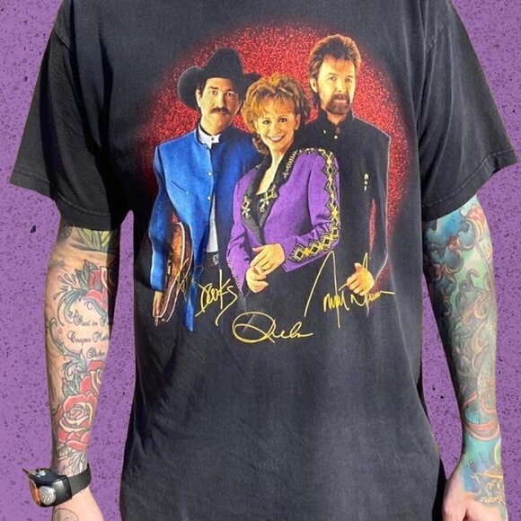 Brooks and Dunn with Reba country music rap t shirt - Picture 3 of 6